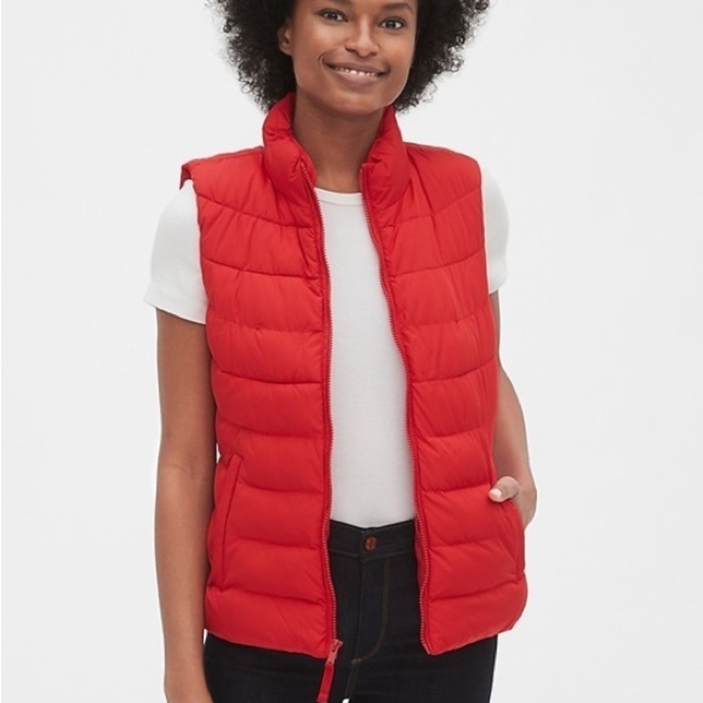 Red Quilted Vest - Picture 2 of 3